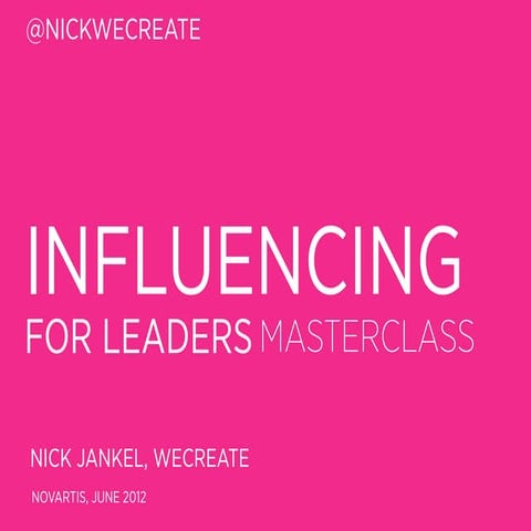 INFLUENTIAL LEADERSHIP MASTERCLASS