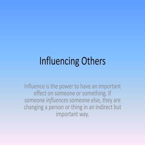 Influencing Skill and its detail.