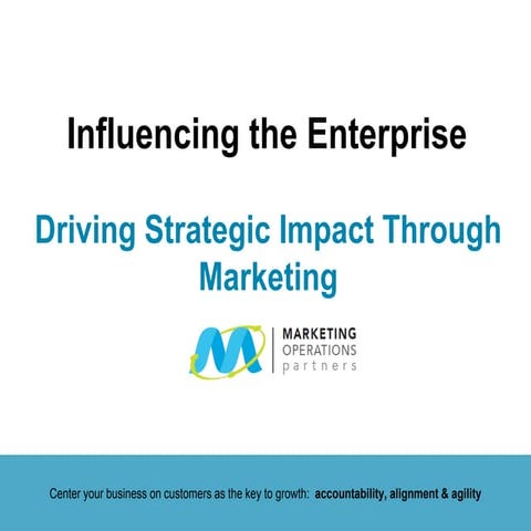 Influencing the Enterprise: Driving Strategic Impact Through Marketing Operat...