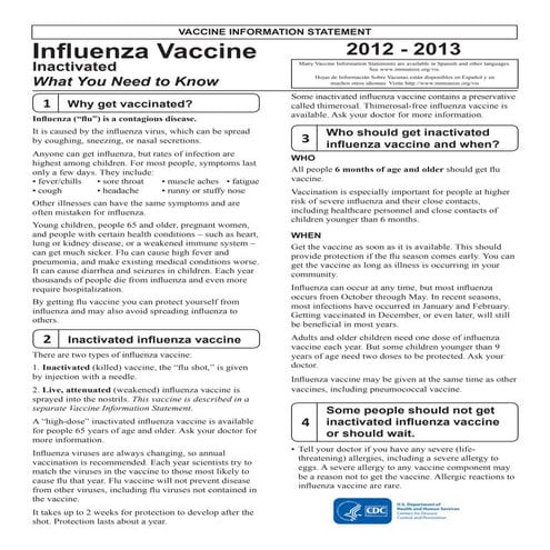 Influenza vaccine | PDF