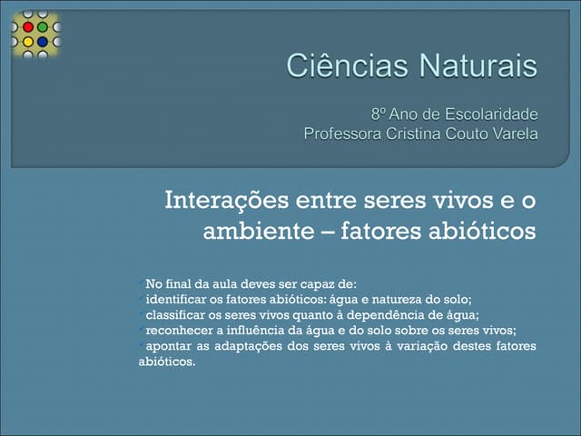 Influência da água e do solo