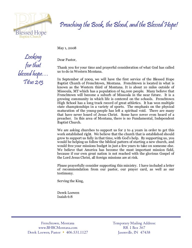 info letter to pastor letter of recommendation from pastor