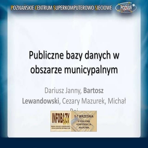 Publiczne bazy danych w obszarze municypalnym