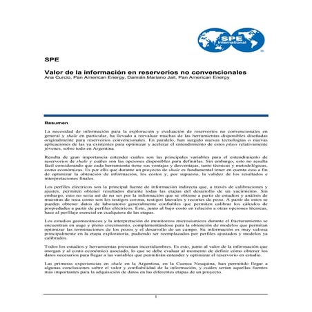 Info de reservorios no convencioales de pae