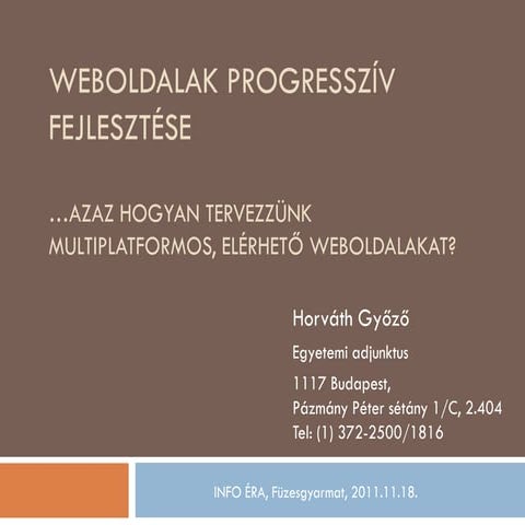 Weboldalak progresszív fejlesztése