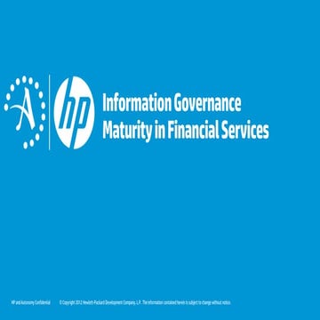 Information Governance Maturity for Financial Services
