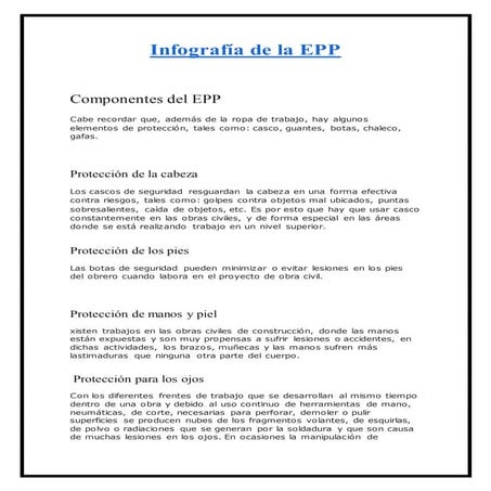 Infografía de la epp