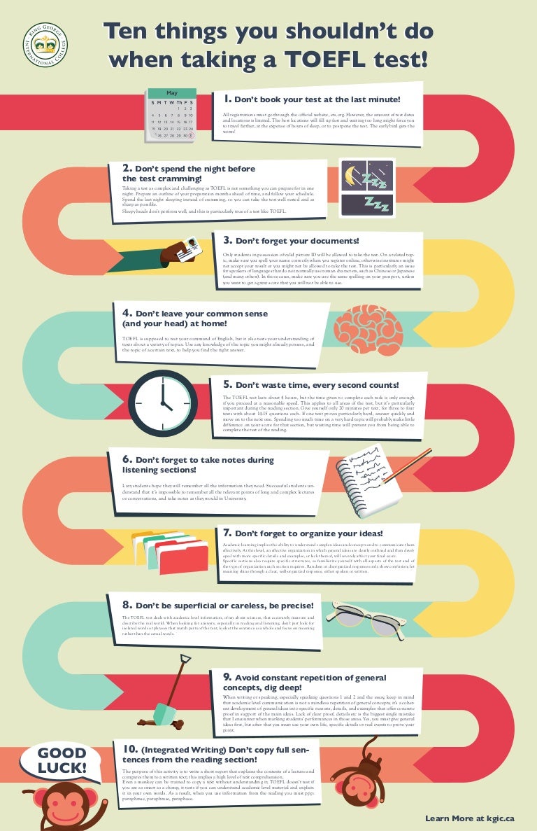Ten Things You Shouldn t Do When Taking The TOEFL Test 