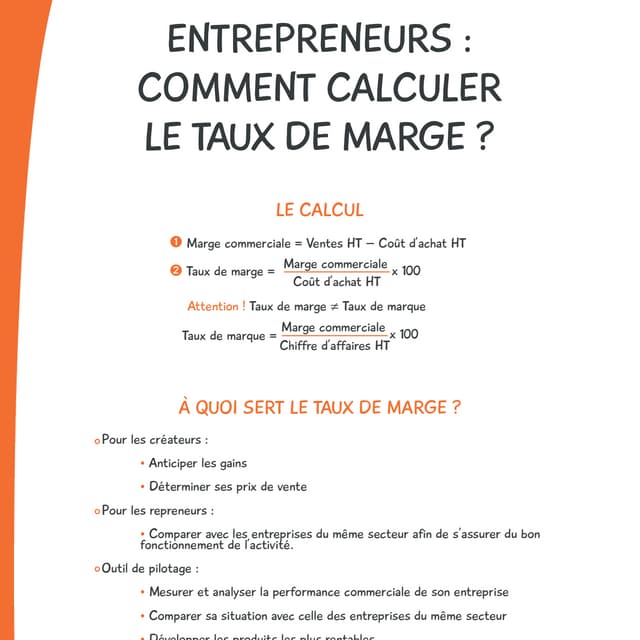 Infographie Comment calculer le taux de marge ? PDF Infographie Comment calculer le taux de marge ? PDF