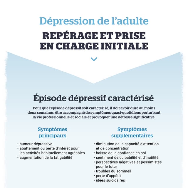 Dépression de l'adulte - repérage et prise en charge initiale | PDF