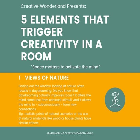 5 elements that trigger creativity in a room