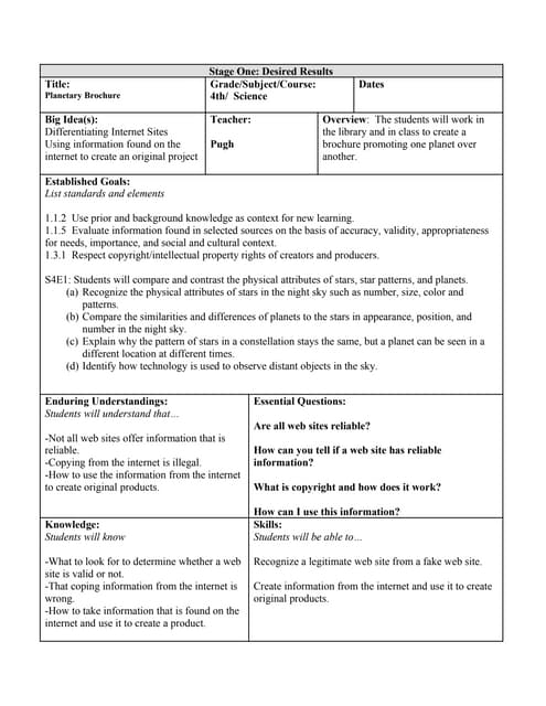 Info lesson plan