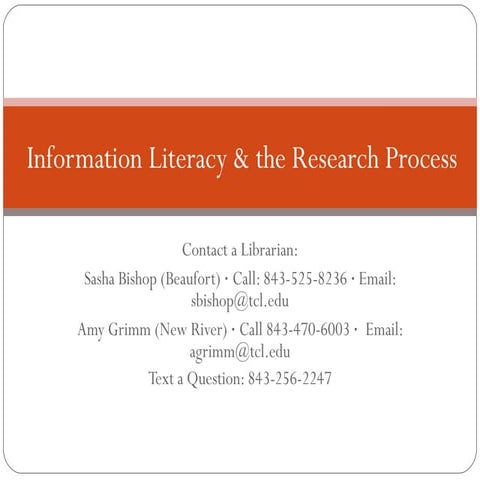 Information Literacy Orientation (Fall, 2011)