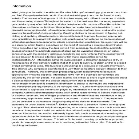 Significance of information in marketing | PPTX