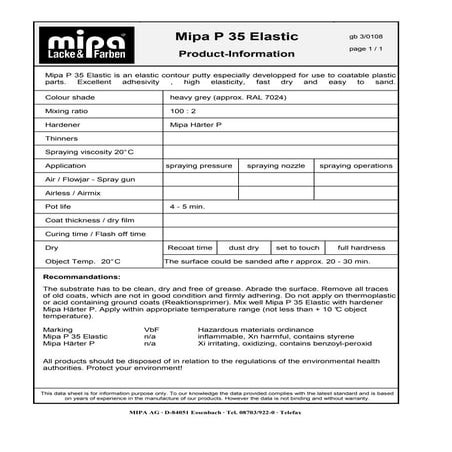 Info Mipa P35 elastic | PDF