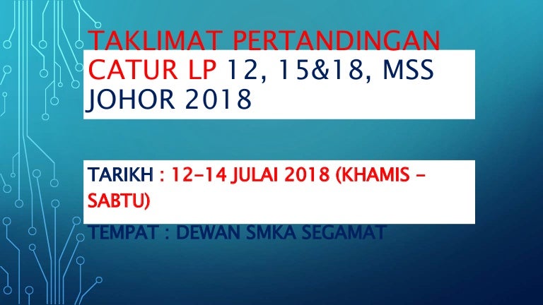 Info Pertandingan Catur Mssj 2018