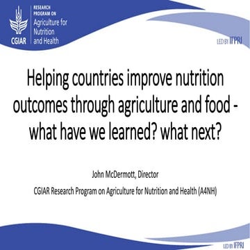 Helping countries improve nutrition outcomes through agriculture and food - w...