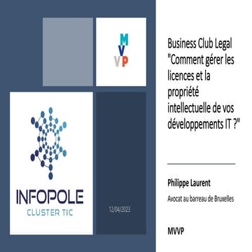 Business Club Legal : Comment gérer les licences et la propriété intellectuel...