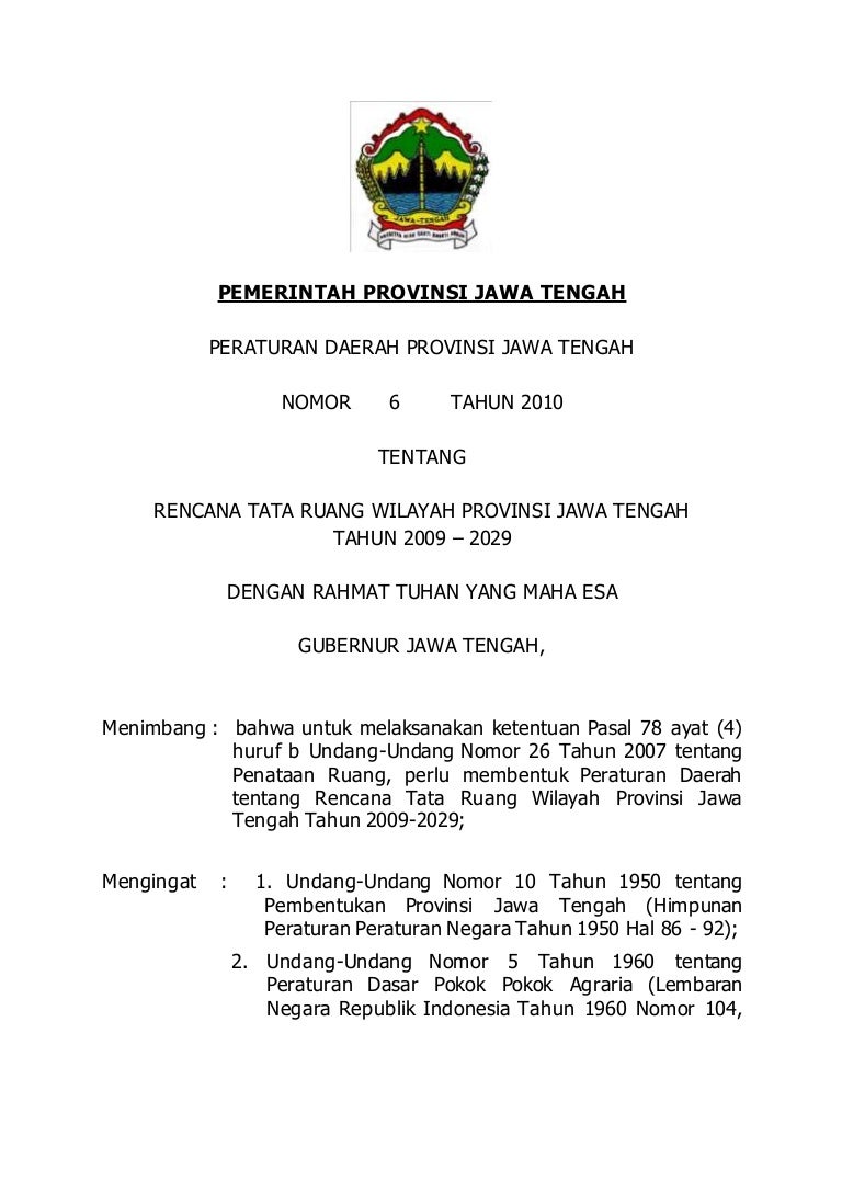 Rtrw Jawa Tengah