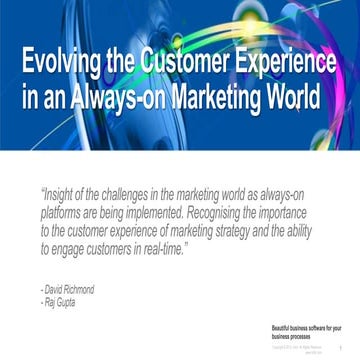 CMO Event - Infor, Evolving the Customer Experience in an Always-on Marketing...