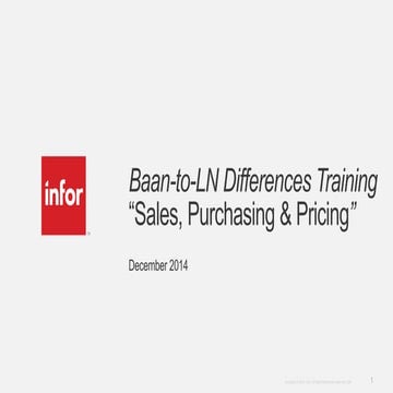 Inforln.com Baan to LN Differences Training - Order Management