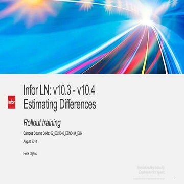 Inforln.com ERP 10.3 &10.4 Estimating Differences