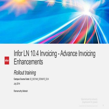 Inforln.com ERP LN 10.4 Advance Invoicing Enhancements