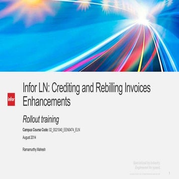 Inforln.com ERP LN 10.4 Credit and Rebill Invoices Enhancements