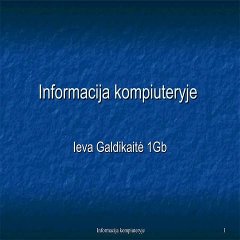 Informacija kompiuteryje | PPT