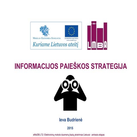Fiziniai mokslai: Informacijos paieškos strategija 2015