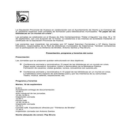 Jornadas Bibliotecas Huesca 2012