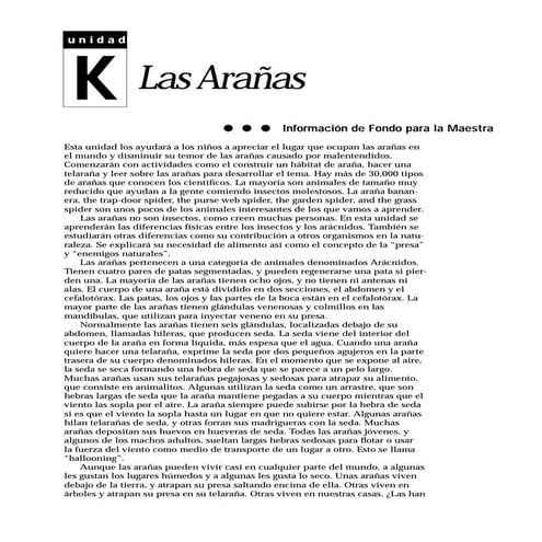 Informacion acerca de las arañas