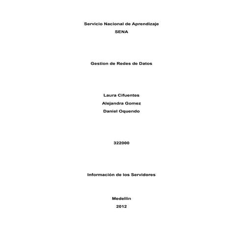 Informacion de los servidores