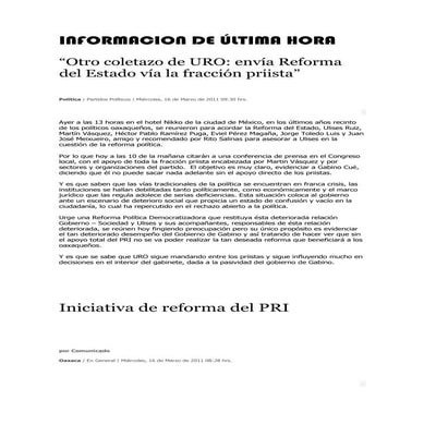 Informacion de última hora