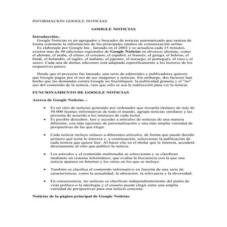 Informacion google noticias 2