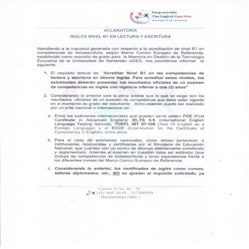 Informacion ingles maestria