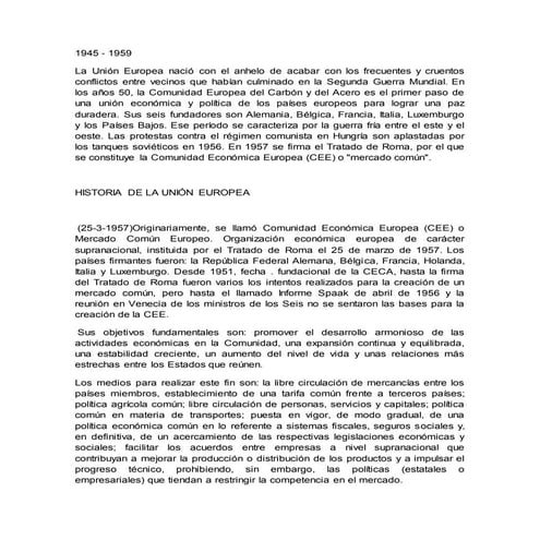 HISTORIA DE LA UNION EUROPEA | DOCX