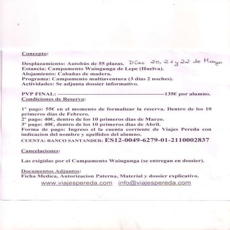 Informacion viaje fin de primaria2013 14