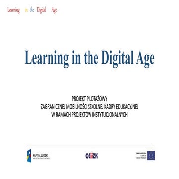 Informacje o projekcie Learning in the digital age