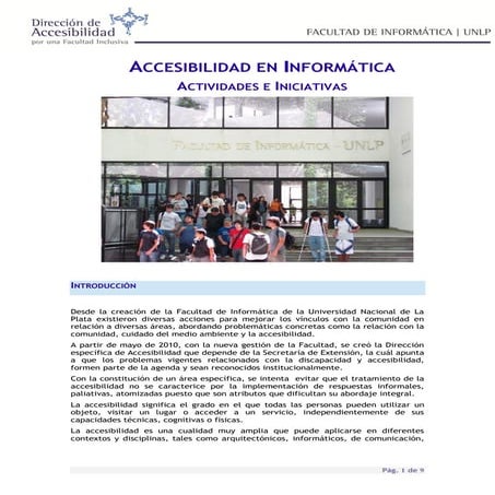 Informa direccion de accesibilidad unlp