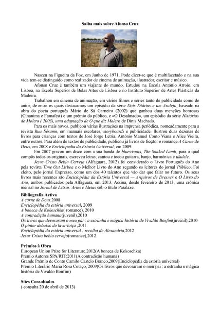 Informações de afonso cruz