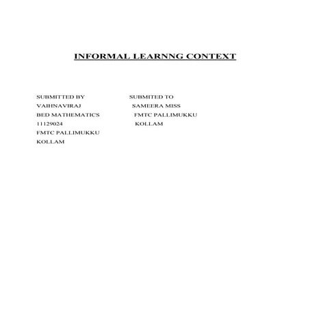Informal learnng context