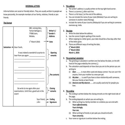 Informal Letter Writing