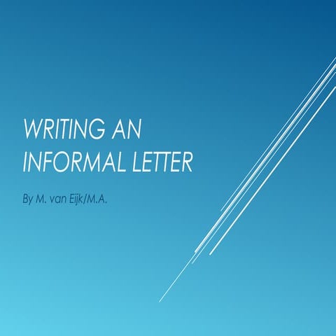 Informal letter  M. van Eijk