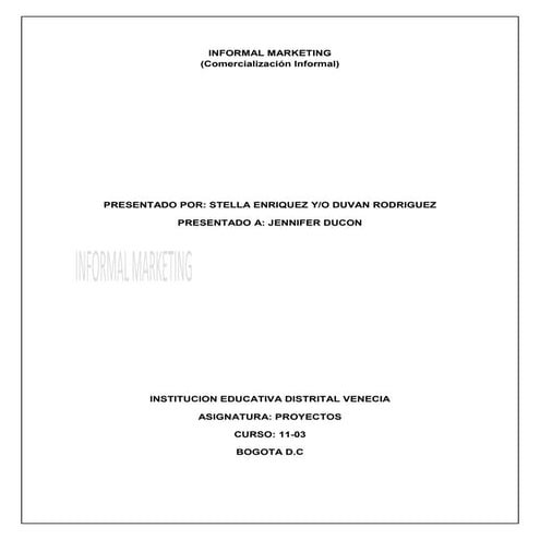 Informal marketing verdaderoooo