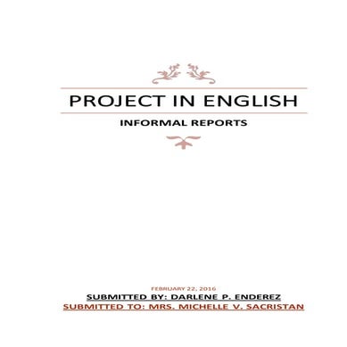 Informal Reports | DOCX