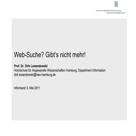 Web-Suche? Gibt‘s nicht mehr!