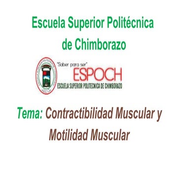 Contractibilidad Muscular y Motilidad Muscular