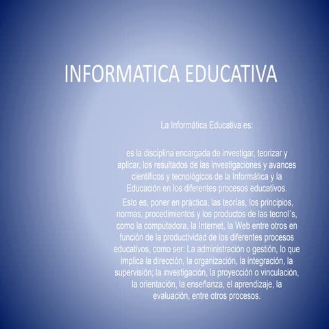 Informatica aplicada en la educacion | PPTX