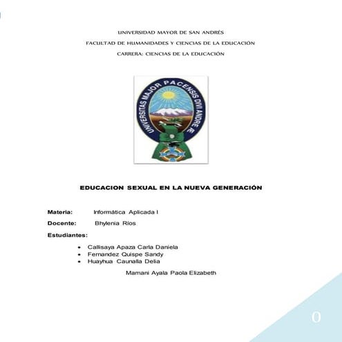 Informatica educacion sexual informe